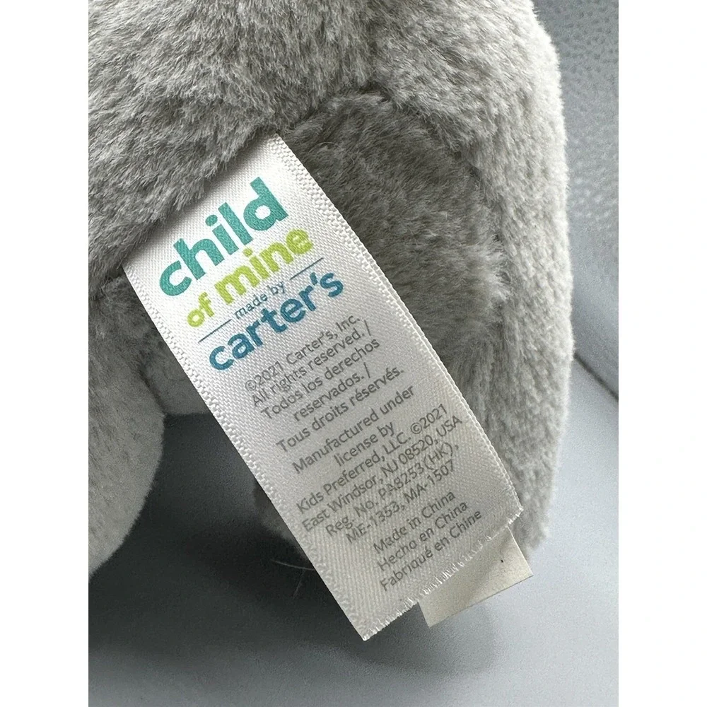 Carter's Elephant Musical Plush Wind Up Gray Stripe 9